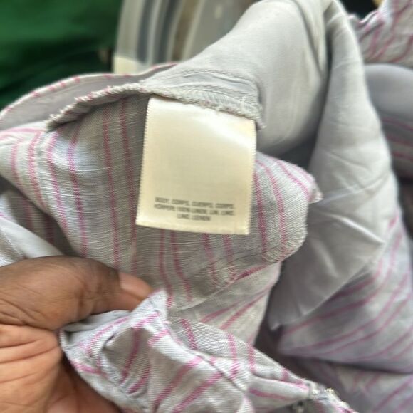 Anthropologie  Elevenses Linen Nantucket Ruffle Square Neck Wide Leg Jumpsuit 4 - Picture 10 of 10